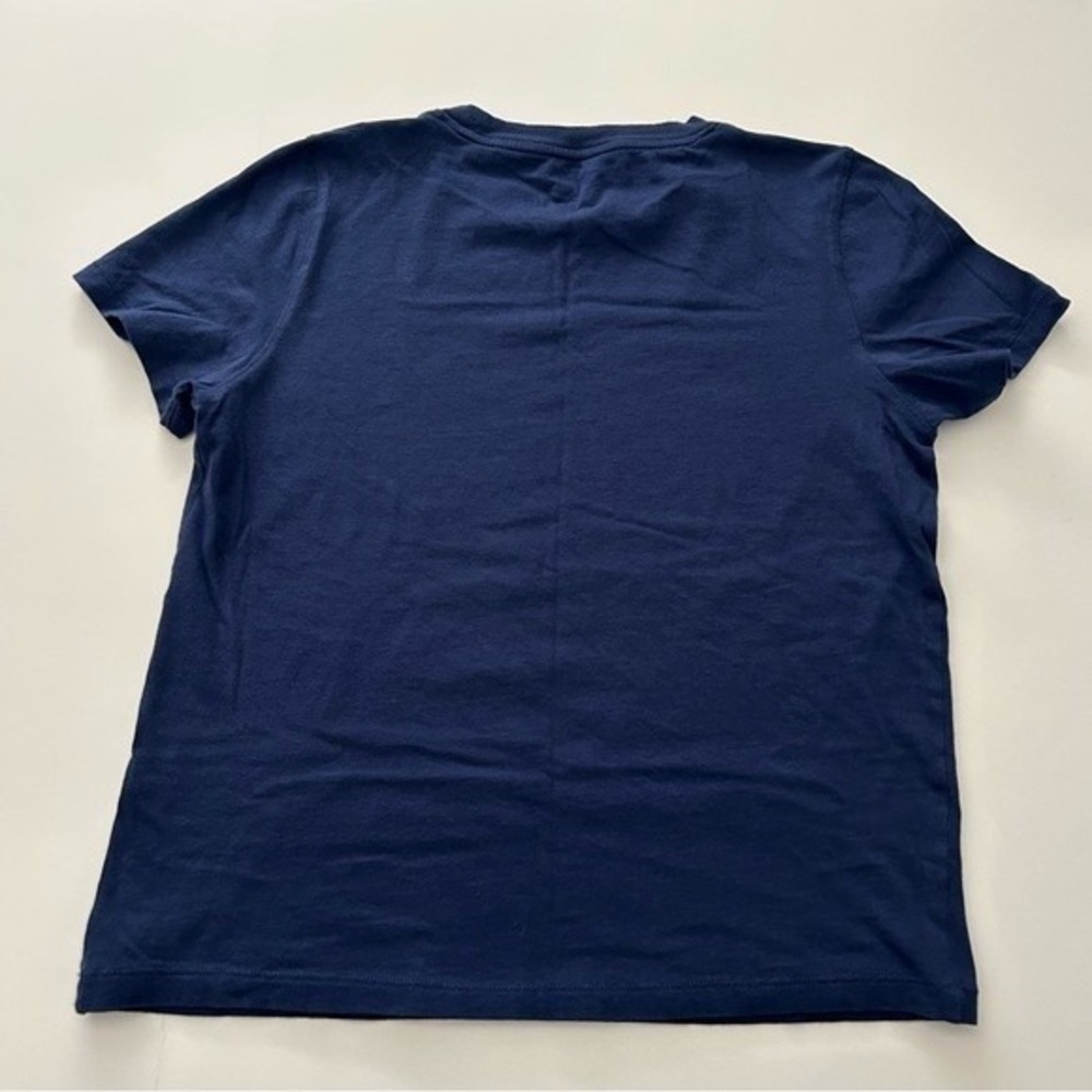J.Crew Knit Goods Cotton Basic Short Sleeve Navy Blue Cotton T-Shirt Size Medium - Picture 4 of 8